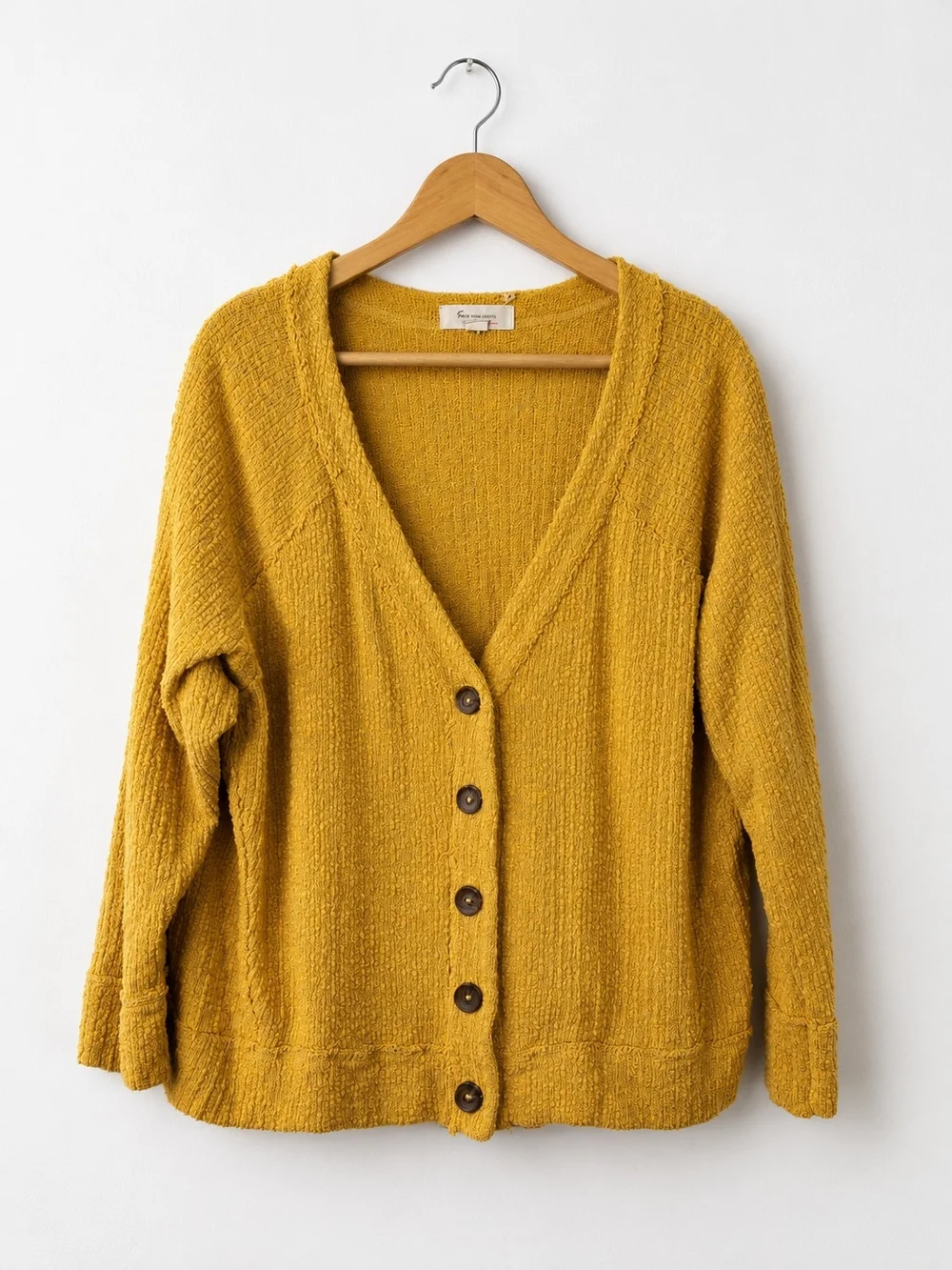 Vince Camuto Mustard Yellow Textured Cardigan Sweater Women's Plus Size XXL